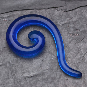 Detail View 1 of A Pair of Claw Hook Acrylic Ear Gauge Taper Hanger-Blue
